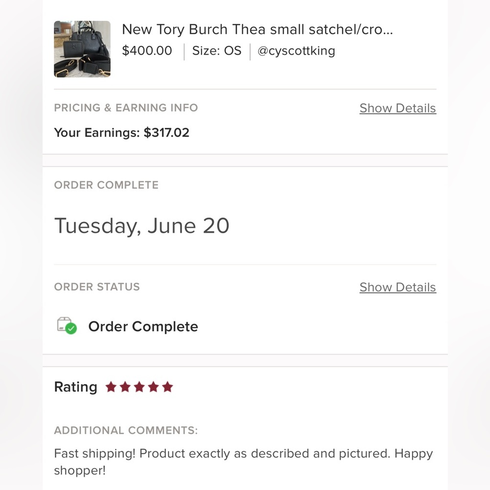 New Tory Burch Thea satchel/crossbody & matching Thea wallet - Picture 8 of 8